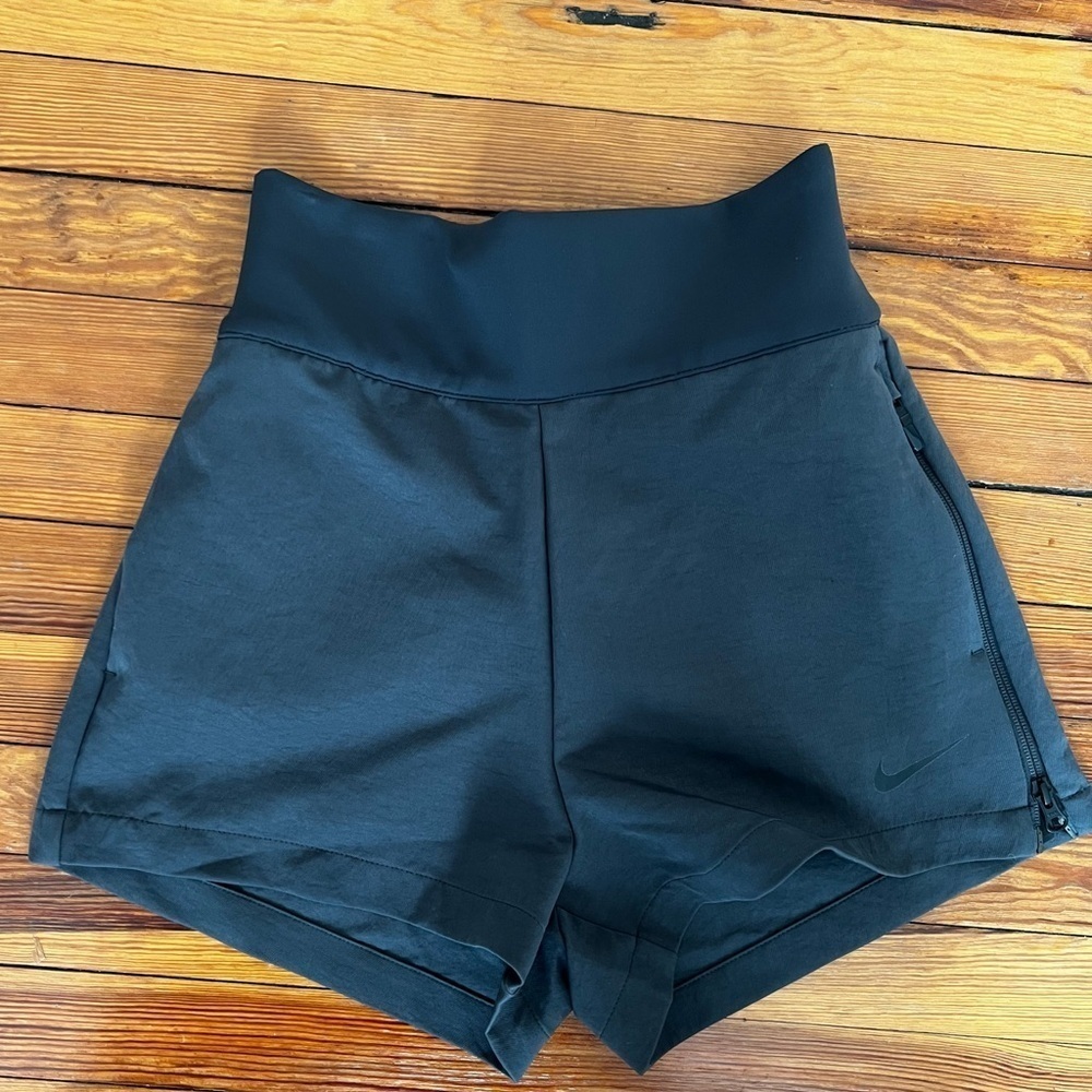 Nike Women's Tech Pack Woven Charcoal Gray Shorts with Zip Closure - Size S